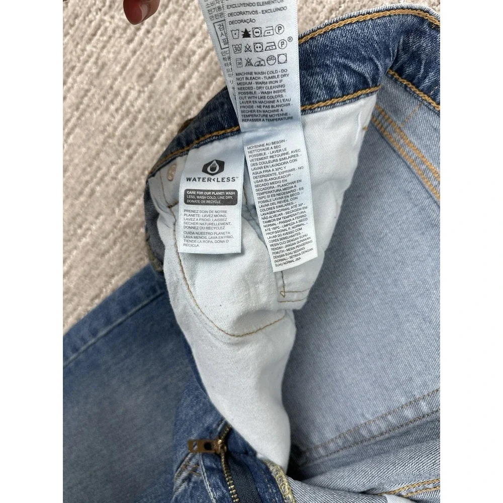 Levis 505 Jeans Mens 38x32 Regular Straight Stretch Blue Medium Wash Denim